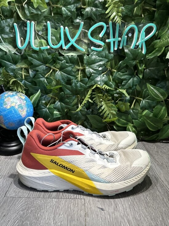 Salomon Sense Ride 5 Women's Trail Running Shoes Rainy Day Hot Sauce US 9 - Picture 1 of 9